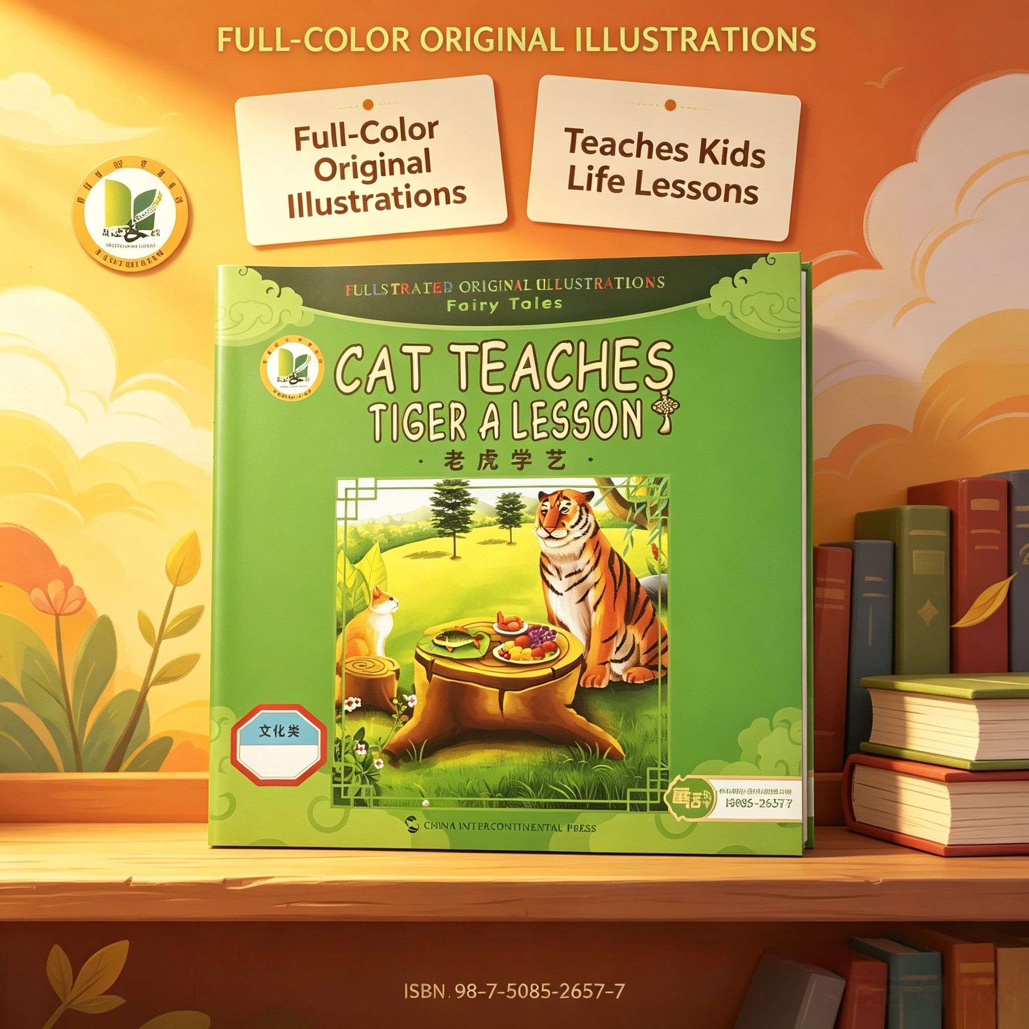 Cat Teaches Tiger a Lesson - Illustrated Classic Chinese Tales (Fairy Tales) - Chinese-English Edition