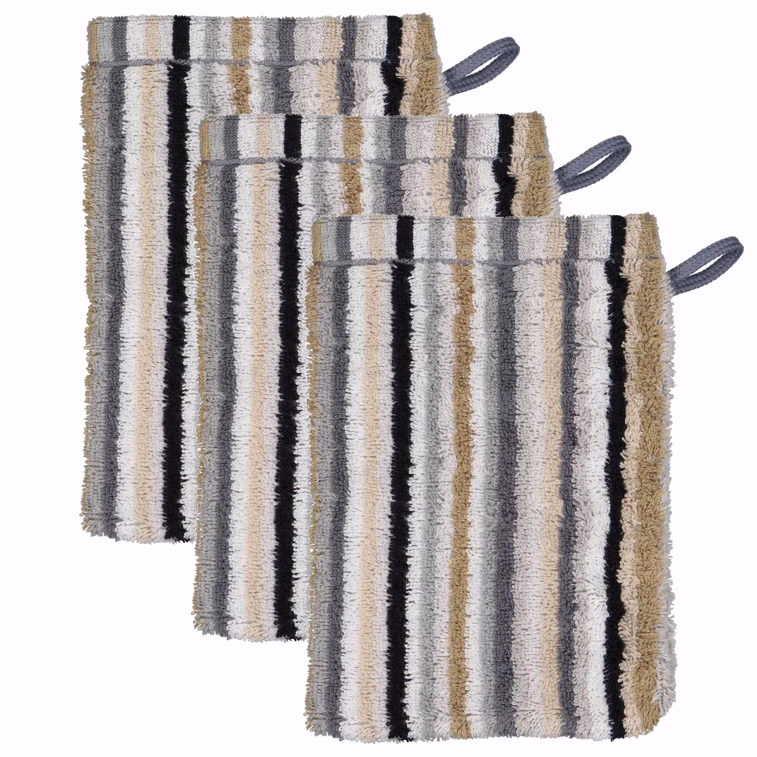 Waschlappen 3er Pack 'Life Style Stripes'