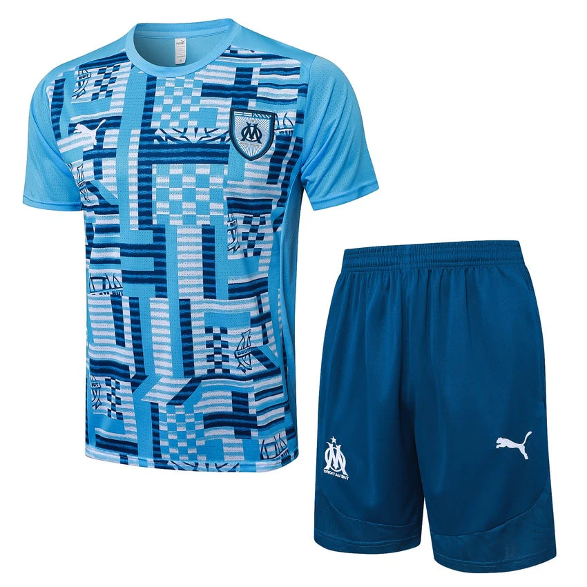 Marseille OM Jersey Shorts Set Men 2025 2026 Sky Blue