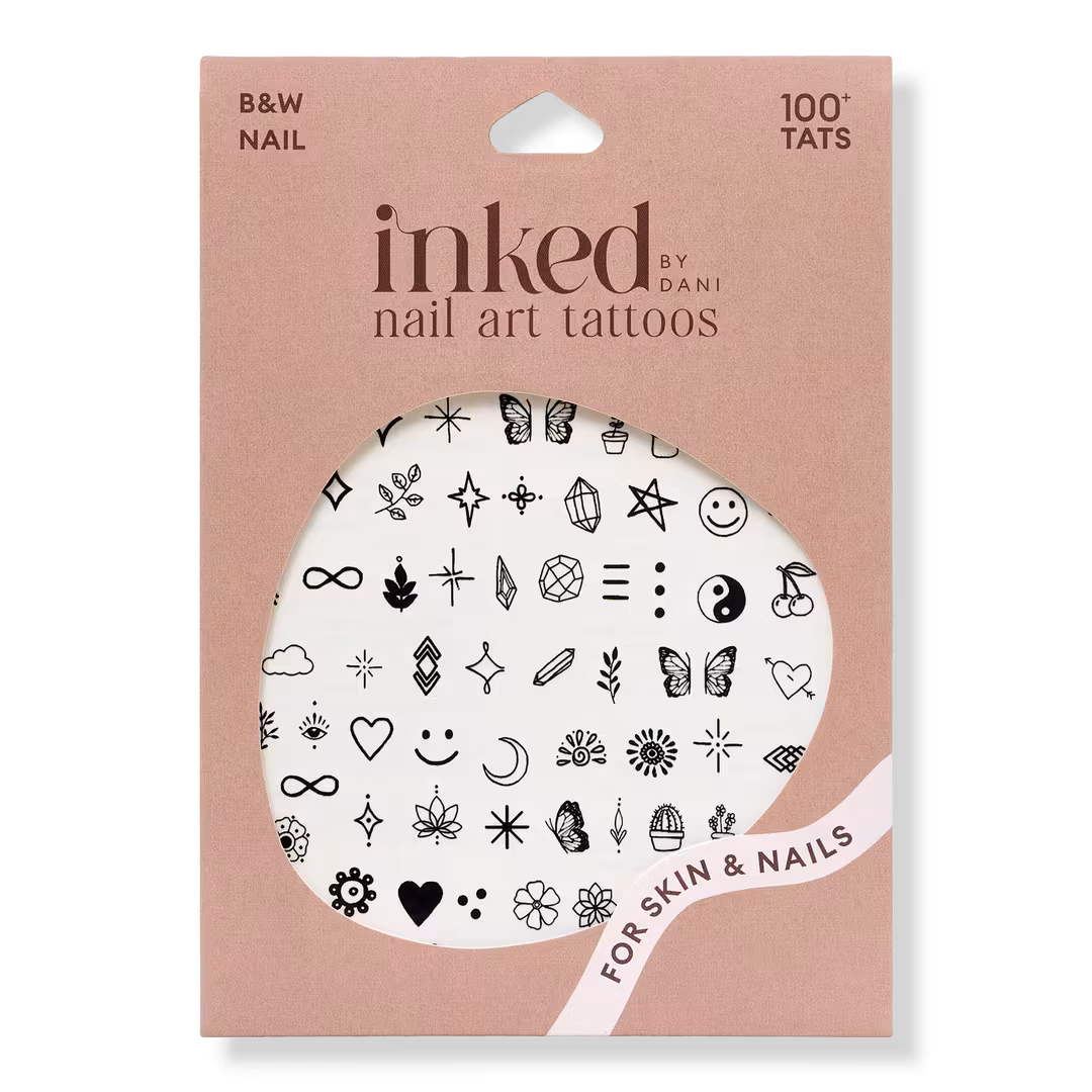 Inked by Dani  B&W Nail Art Temporary Tattoo Pack