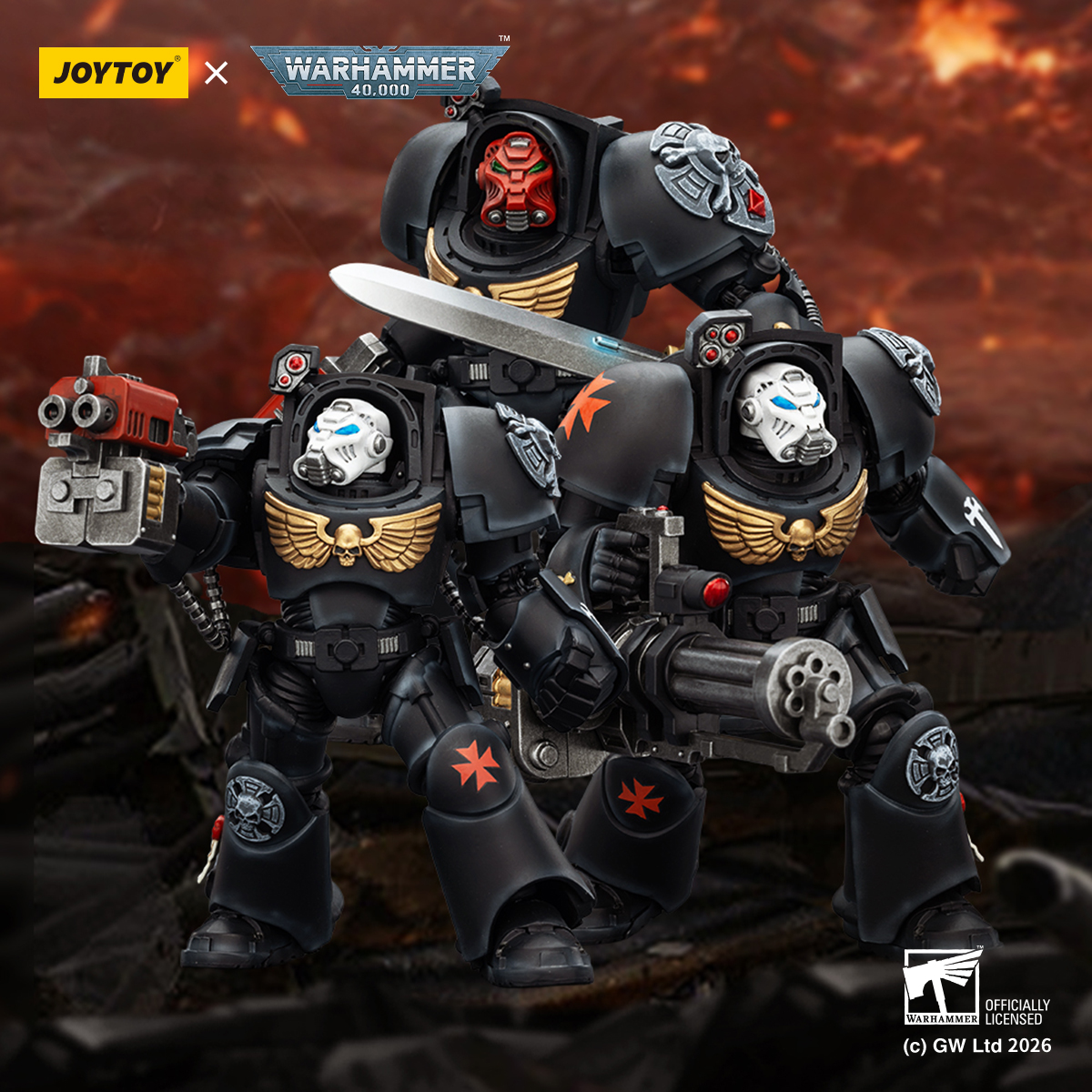 JOYTOY Warhammer 40k 1: 18 Black Templars Terminators - JOYTOY WORLD