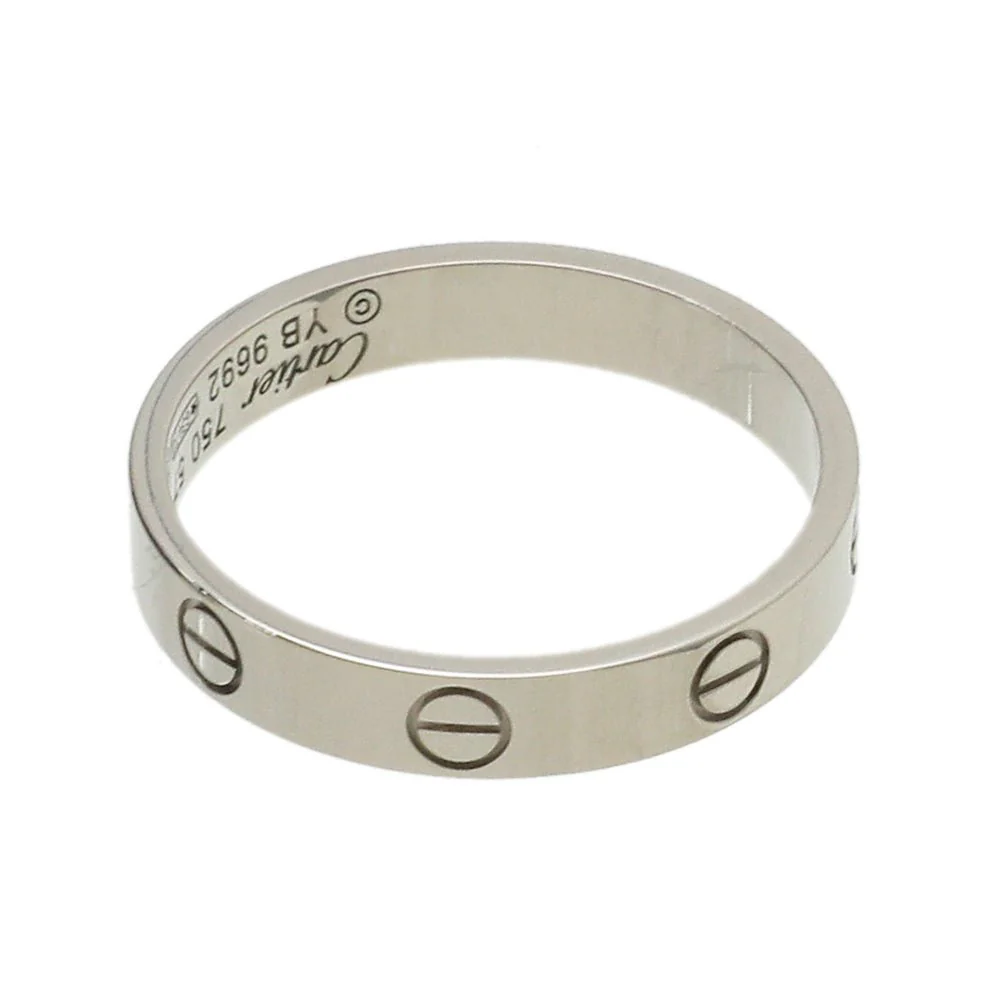 Cartier 18K White Gold Love Wedding Band Ring 57