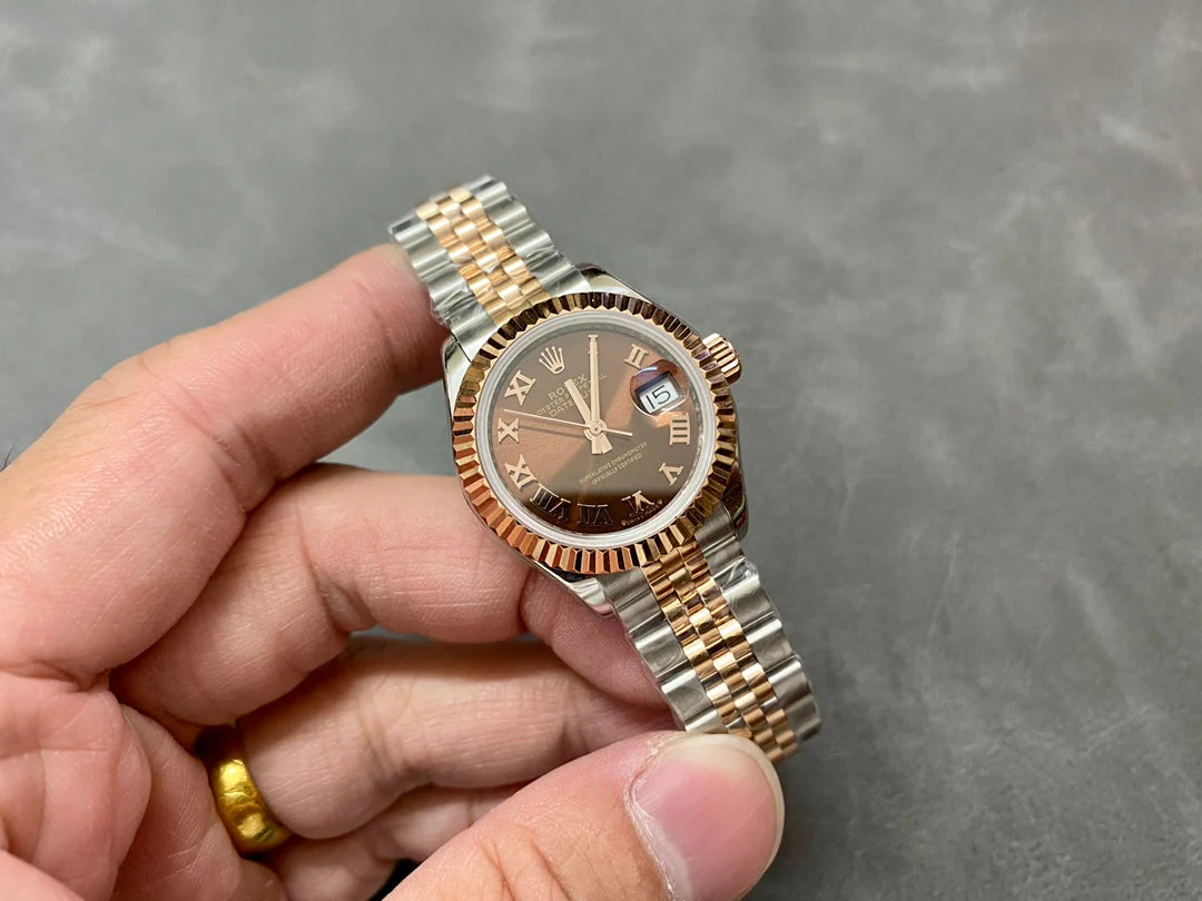 Rolex Watch DATEJUST 28MM PINK GOLD STEEL CHOCOLATE DIAL