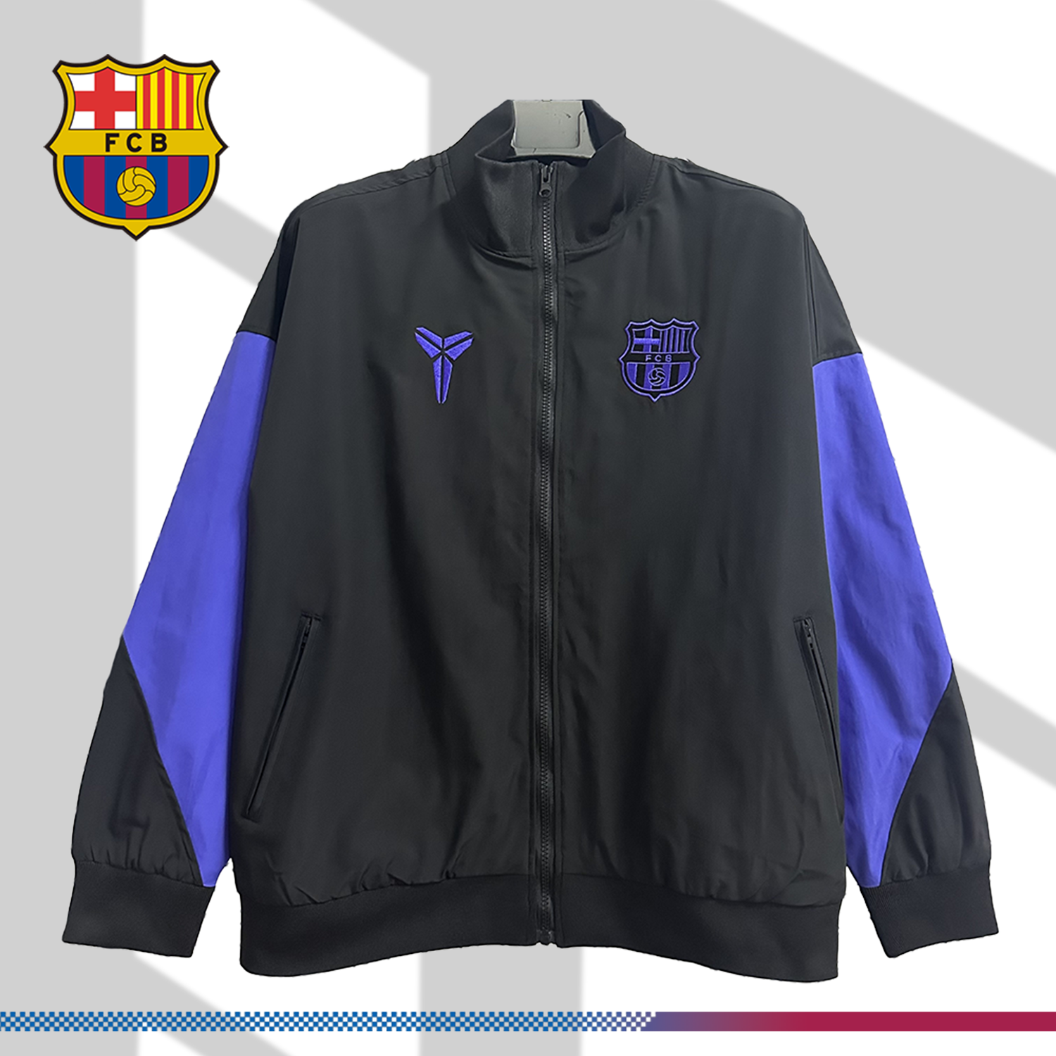 2025/2026 Barcelona Black Mamba Joint Waterproof Windbreaker Training Suit