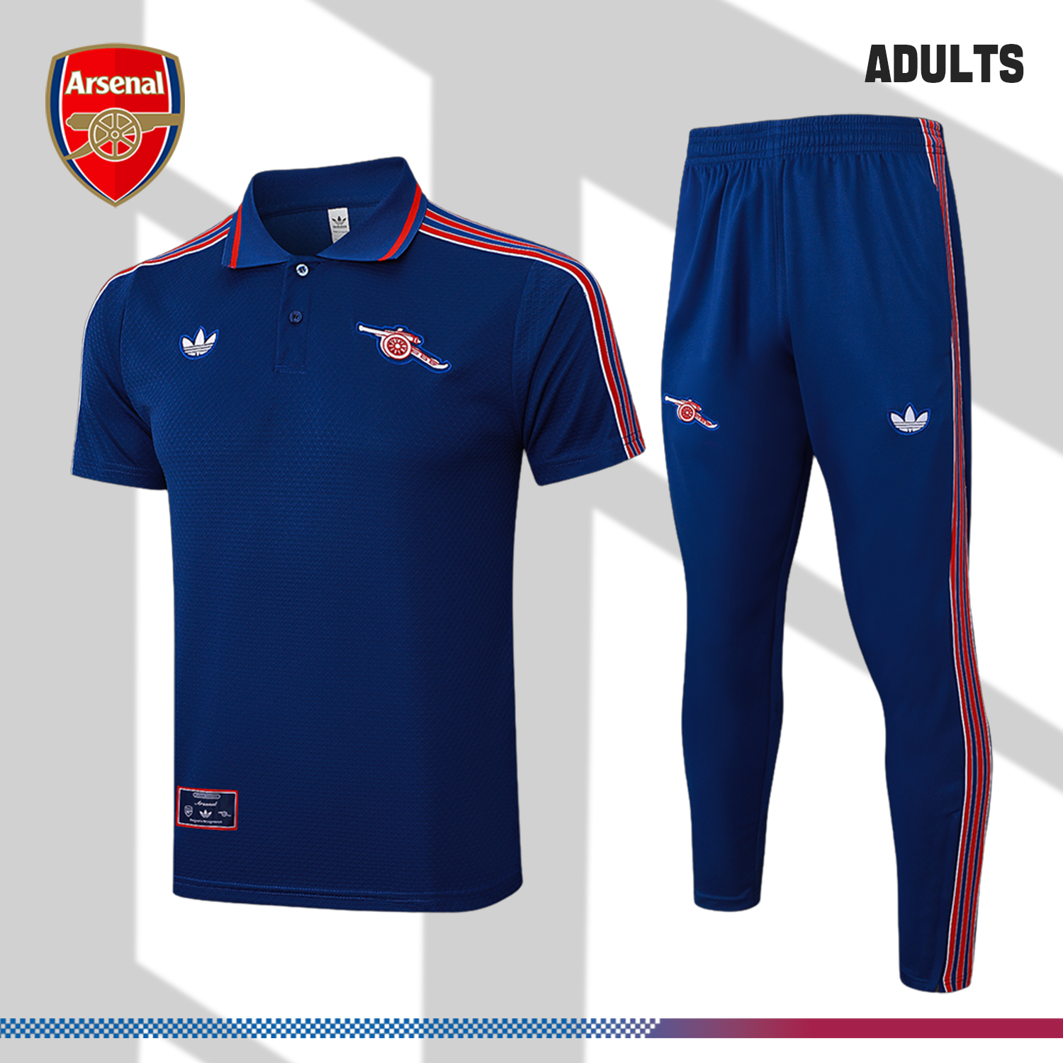 2025/2026 Arsenal Dark Blue Purple Polo Short Sleeve Trousers (Adult Kit)