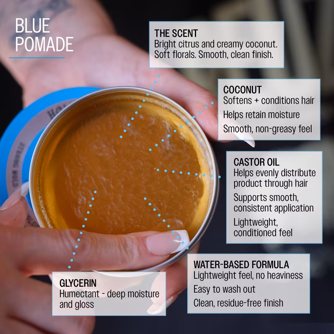 REUZEL  Blue Water Based Pomade High Shine Strong Hold