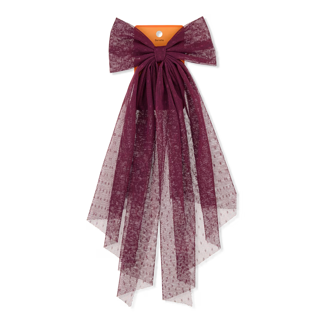 Conair Accessories  Halloween Burgundy Lace Bow Barrette