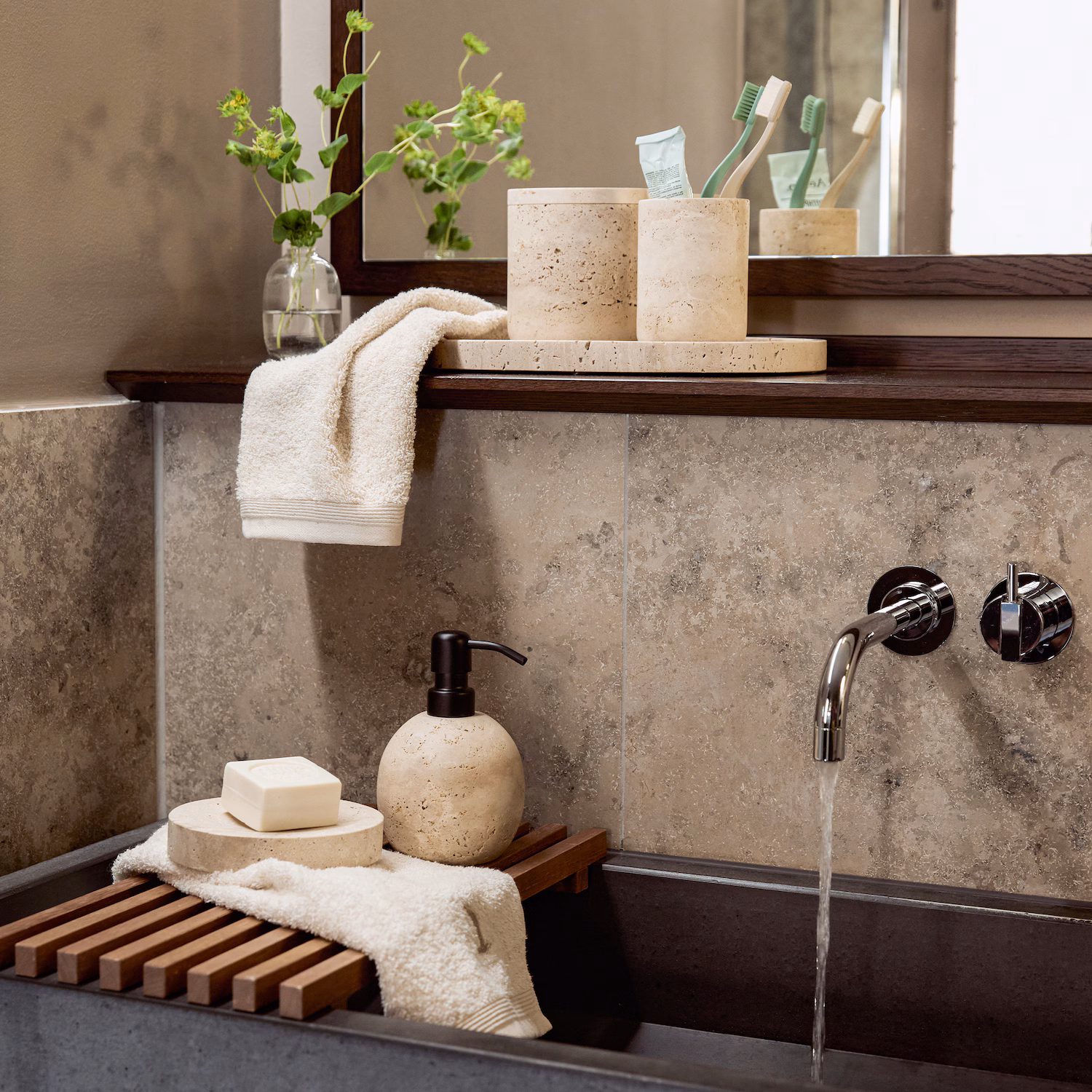 Seifenschale Travertine Grace 14 x 10 x 2,5 , Travertin