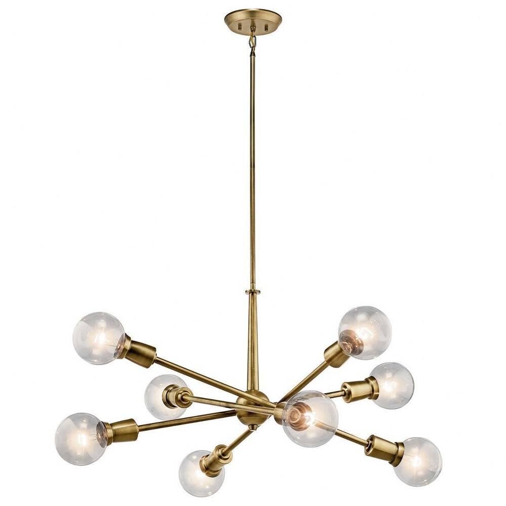 43118NBR-Kichler Lighting-Armstrong - 8 Light Large Chandelier - with Contemporary inspirations - 26 inches tall by 30 inches wide-Natural Brass