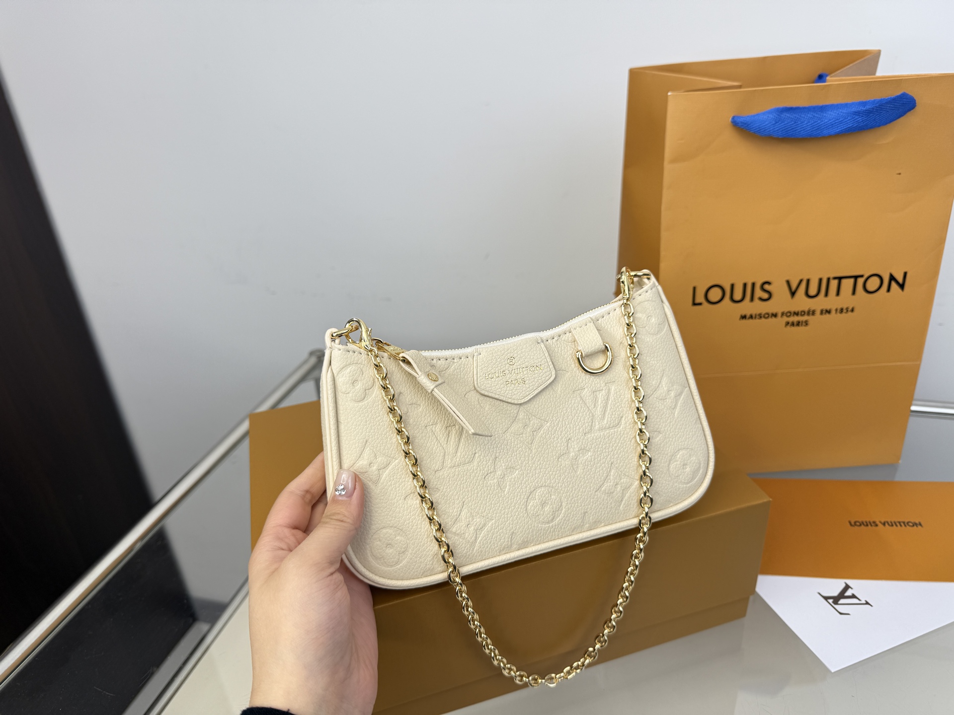 LV Easy Pouch Embossed Shoulder Bag
