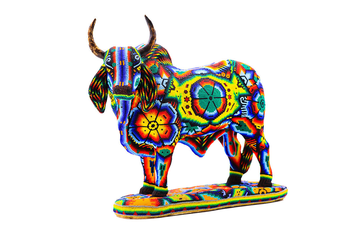 Toro Cebu - Obra de Arte Huichol
