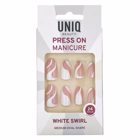 White Swirl Medium Oval