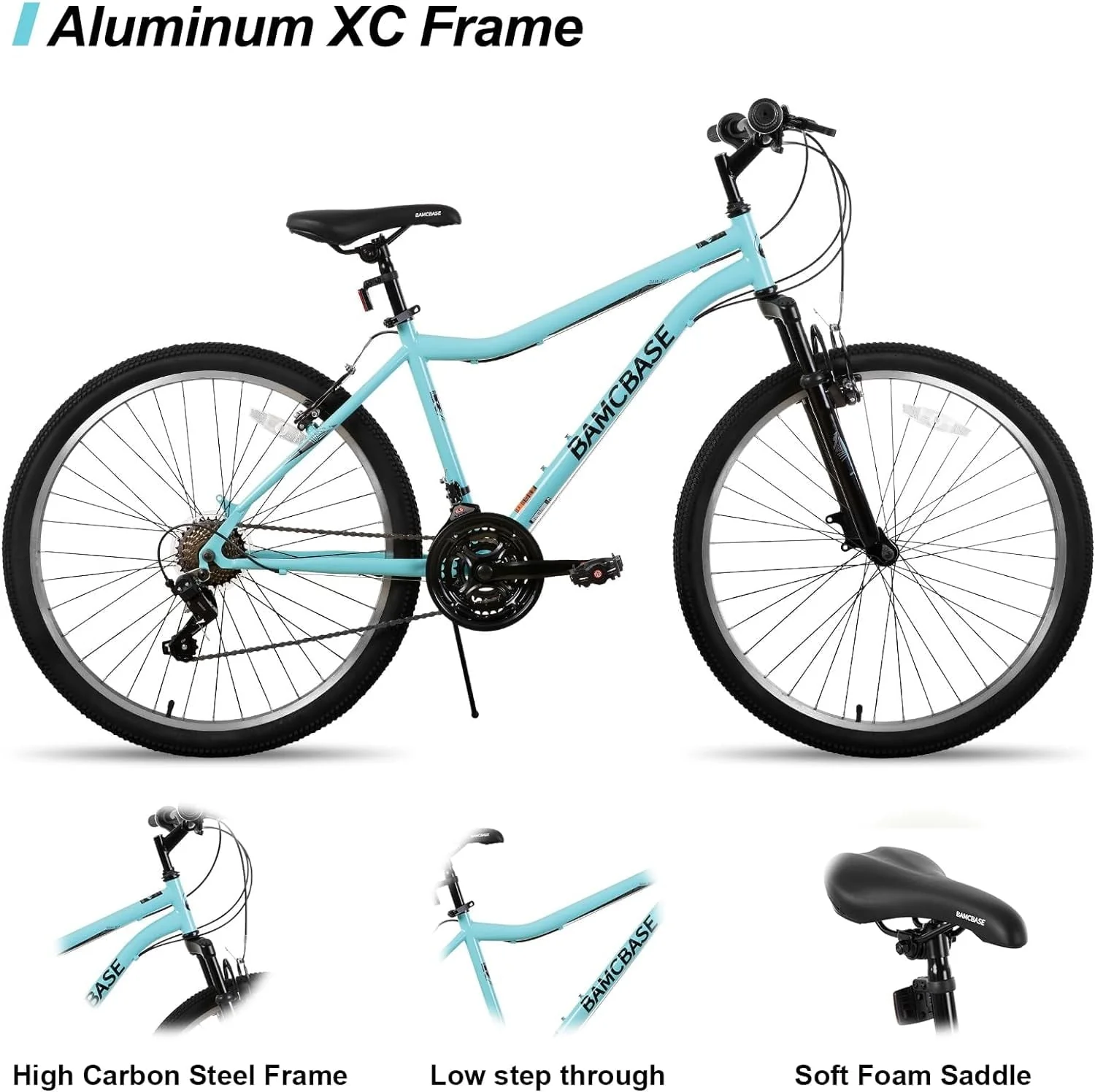 Hiland Women 26 Inch Mountain Bike, Mens and Womens Bicycle with 21 Speed, High-Carbon Steel Frame Mountain Bicycle, Sport MTB for Men Adult