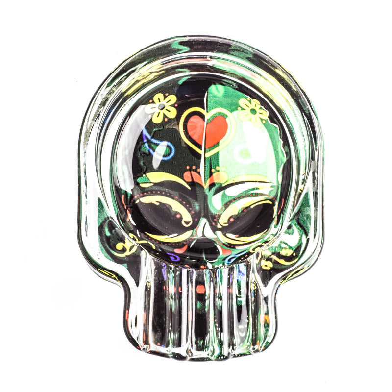 Skull Glass Cigarette Ashtray (Random Pattern)