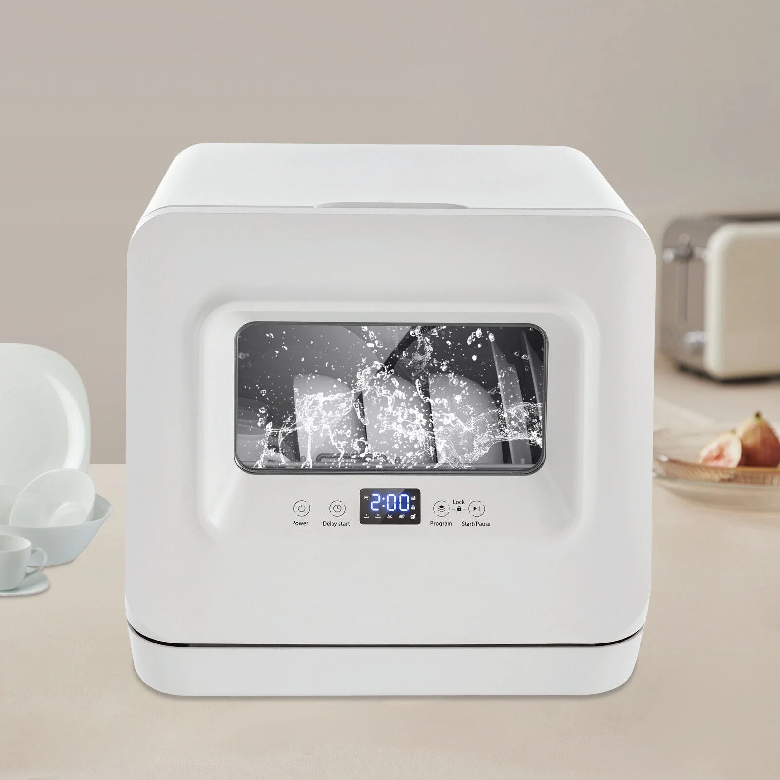 SHZICMY Portable Compact Countertop Mini Dishwasher with Water Tank Leak-Proof Air Dry