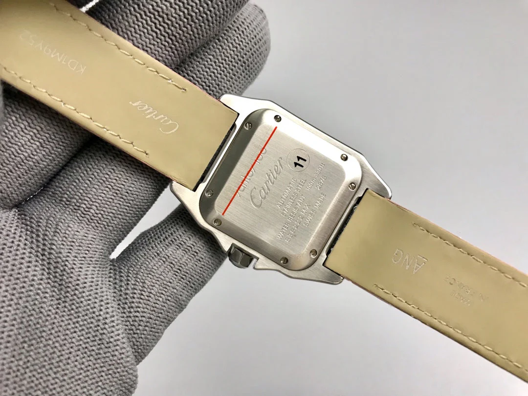 Cartier Watch Santos 100 36mm Silver Pink Leather