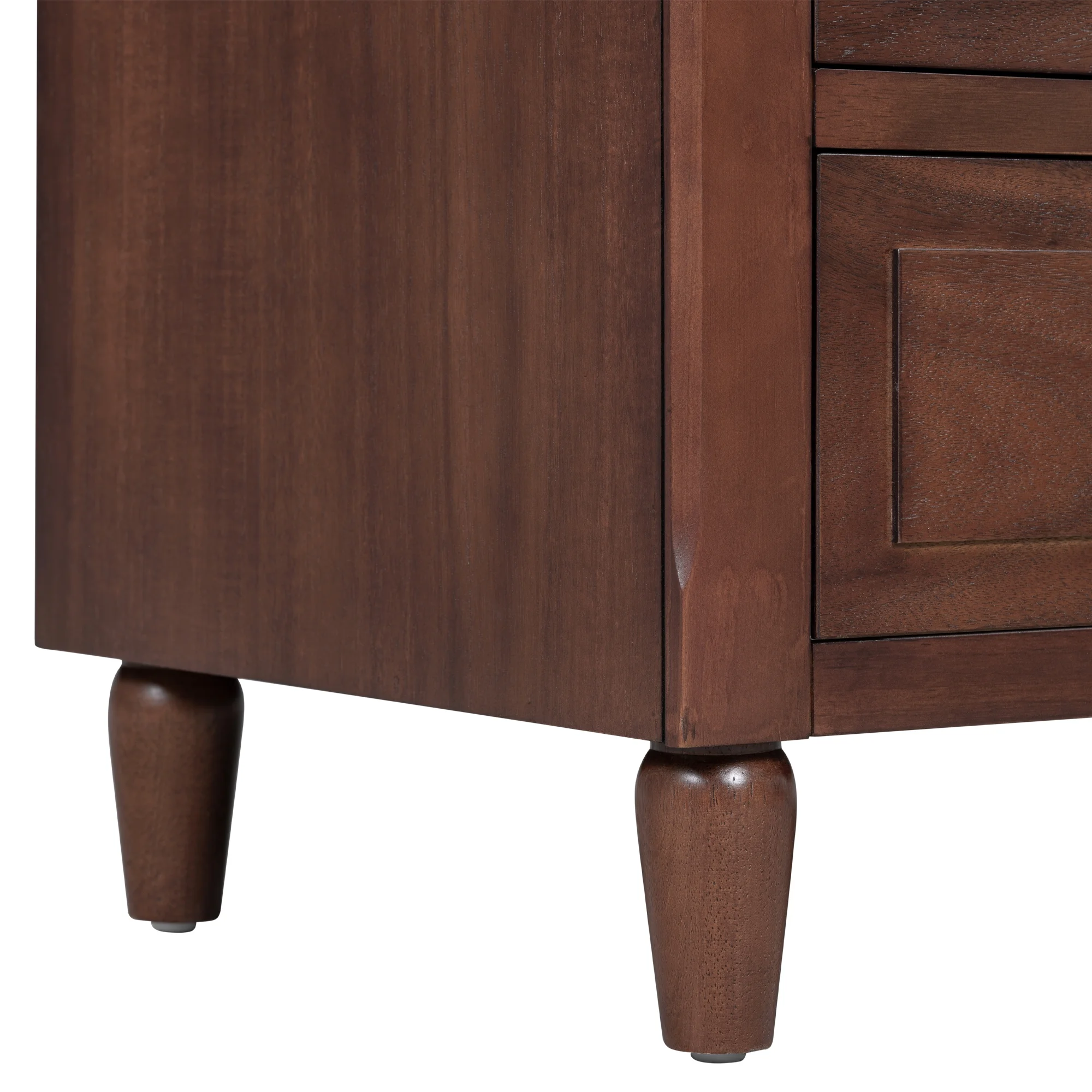 EUROCO 28’?Oversized Nightstand, Bedside Dresser End Table with 3 Drawers, Rubber Wood Legs, Ball Slide Bar Drawer Glide and Solid Frame for Living Room Bedroom Entryway, Brown