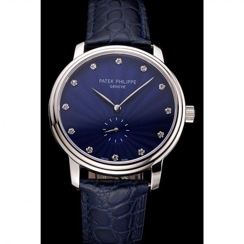 Patek Philippe Calatrava Blue Guilloche Dial Blue 41 mm, Stainless Steel