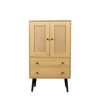 GZXS Storage Cabinet with 2 Rattan Doors & 2 Drawers, Mid Century Modern Buffet Sideboard Kitchen Cupboard for Living Room, Bedroom, Hallway, Home Office, Natural