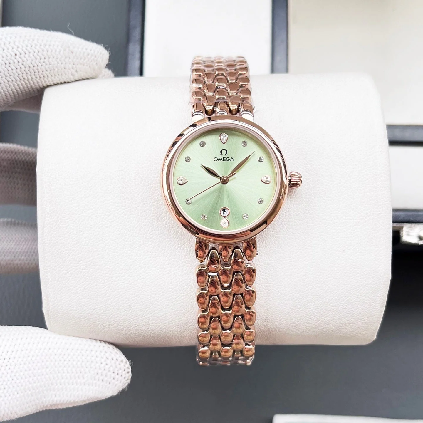 Omega Watch De Ville 28mm Pink Gold Strap