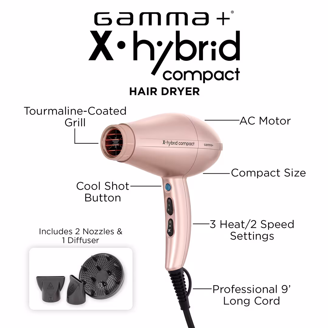 GAMMA+  X-Hybrid Compact Professional Hair Dryer
