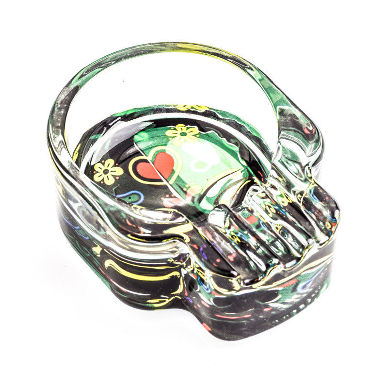 Skull Glass Cigarette Ashtray (Random Pattern)
