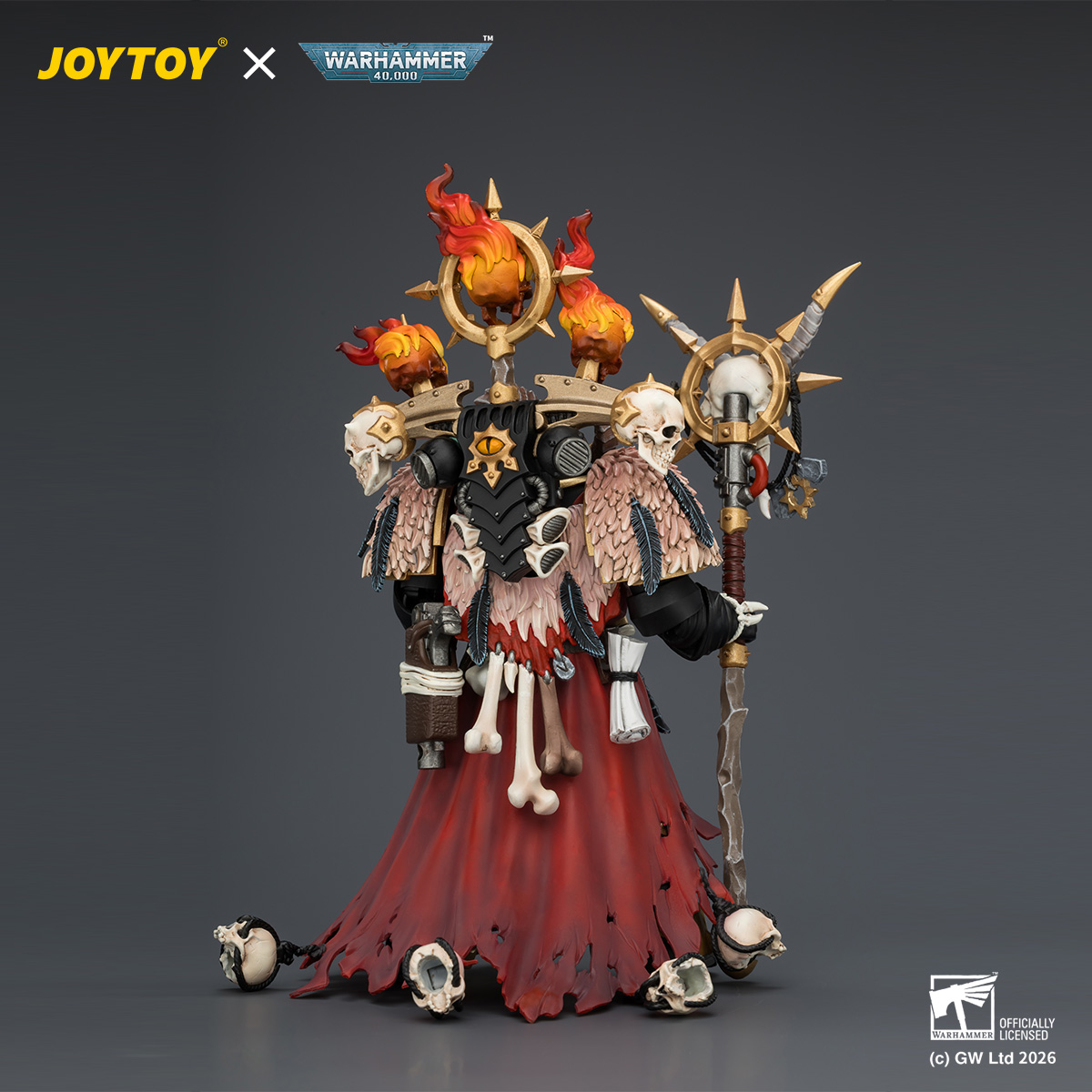 JOYTOY JT04759 Warhammer 40k 1:18 Black Legion Master of Possession with Staff of Possession and Bolt Pistol - JOYTOY WORLD