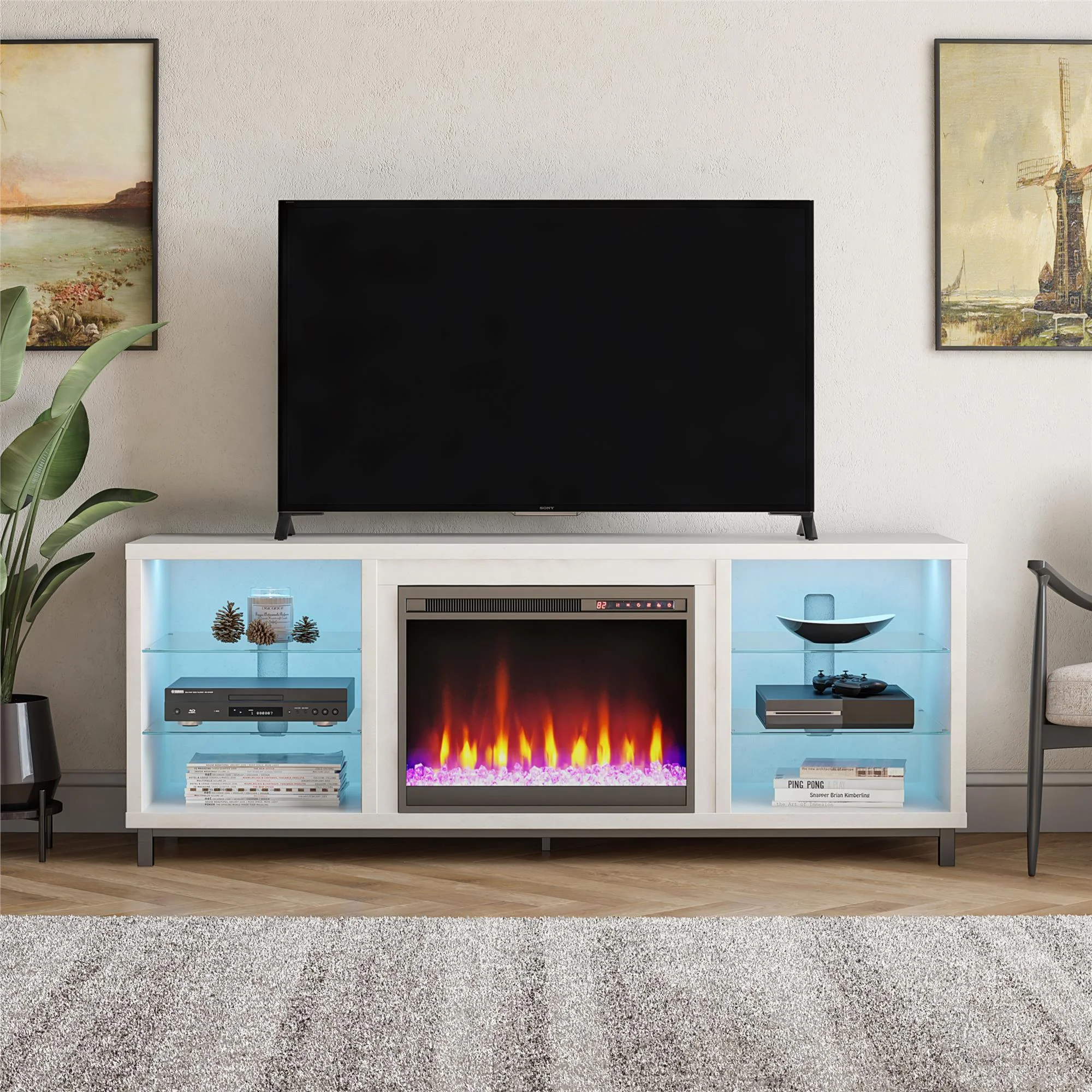 Lumina Deluxe Fireplace TV Stand for TVs up to 70