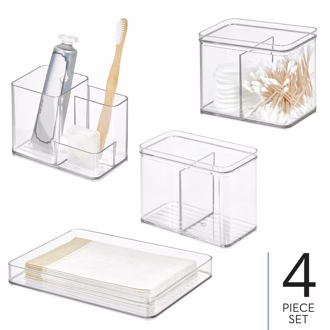 iDesign  Plastic Makeup Organizer Set for Countertops and Drawers