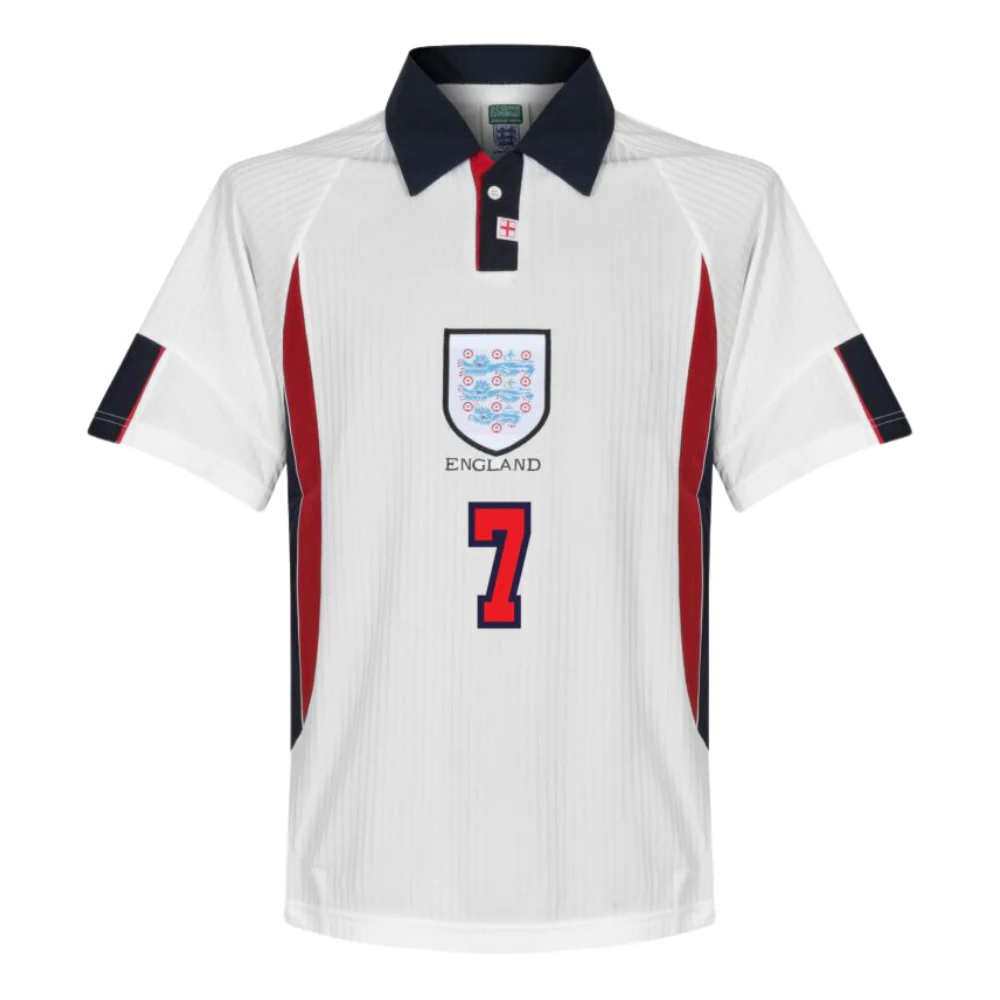 Retro BECKHAM #7 1998 England Home Jersey