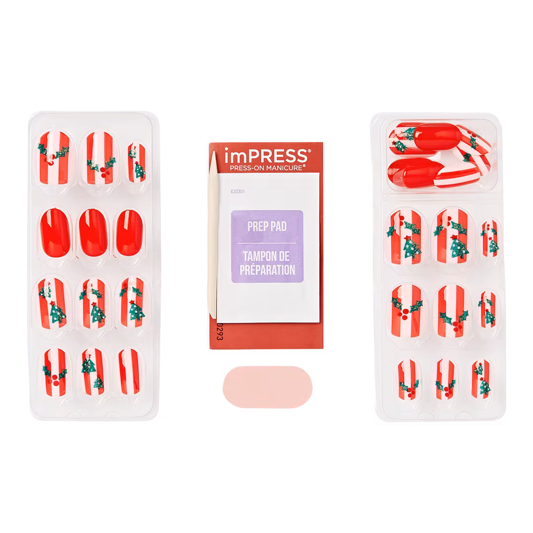 Kiss  Impress Design Short Oval Press On Nails, Spark