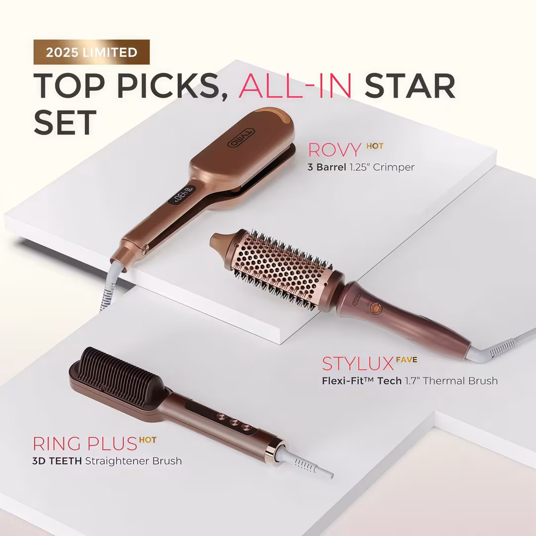 TYMO Beauty  TYMO Limited Edition Set - ROVY Waver & Ring Plus Straightener & STYLUX Thermal Brush