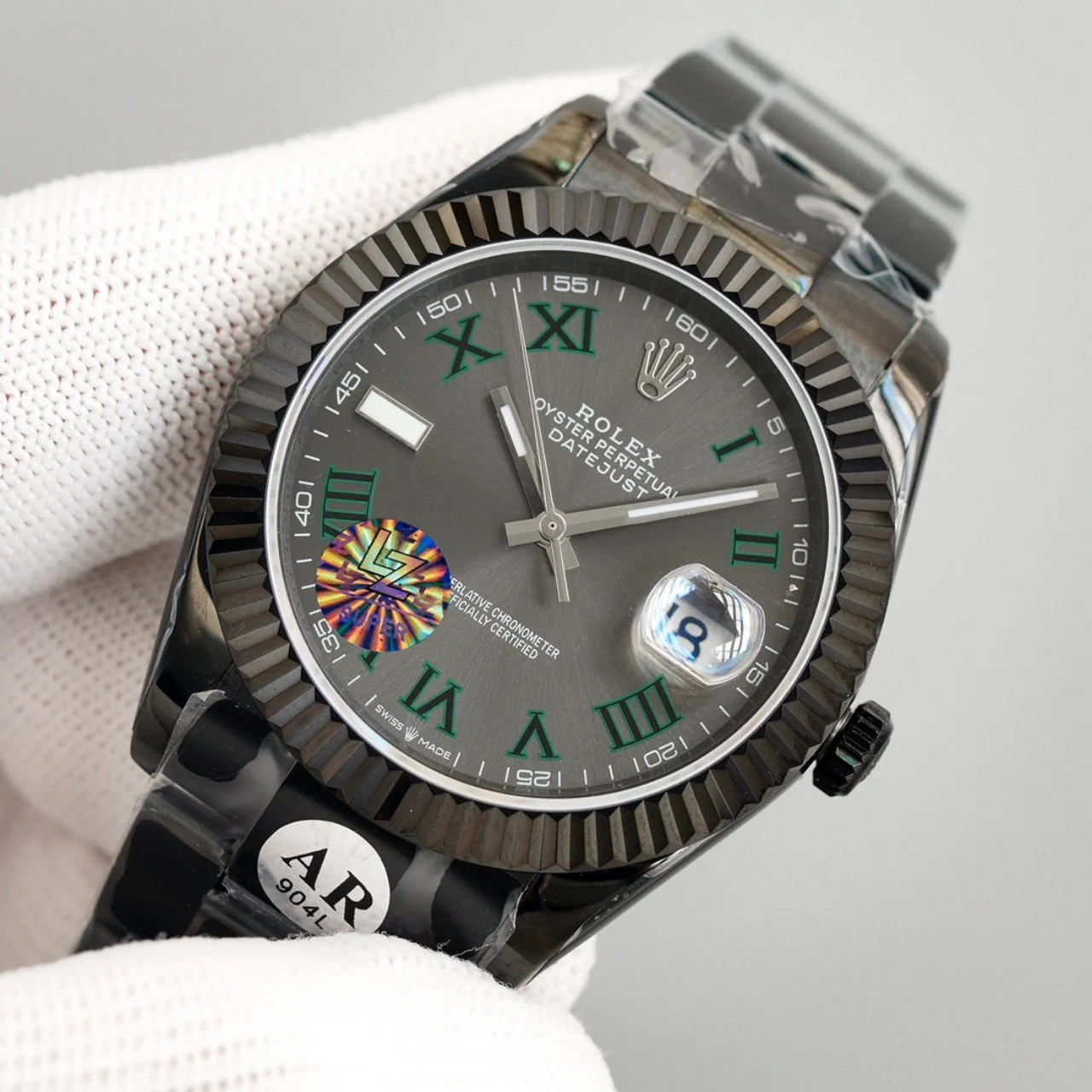 Rolex Watch DATEJUST 41MM CUSTOM BLACK PVD WIMBLEDON DIAL