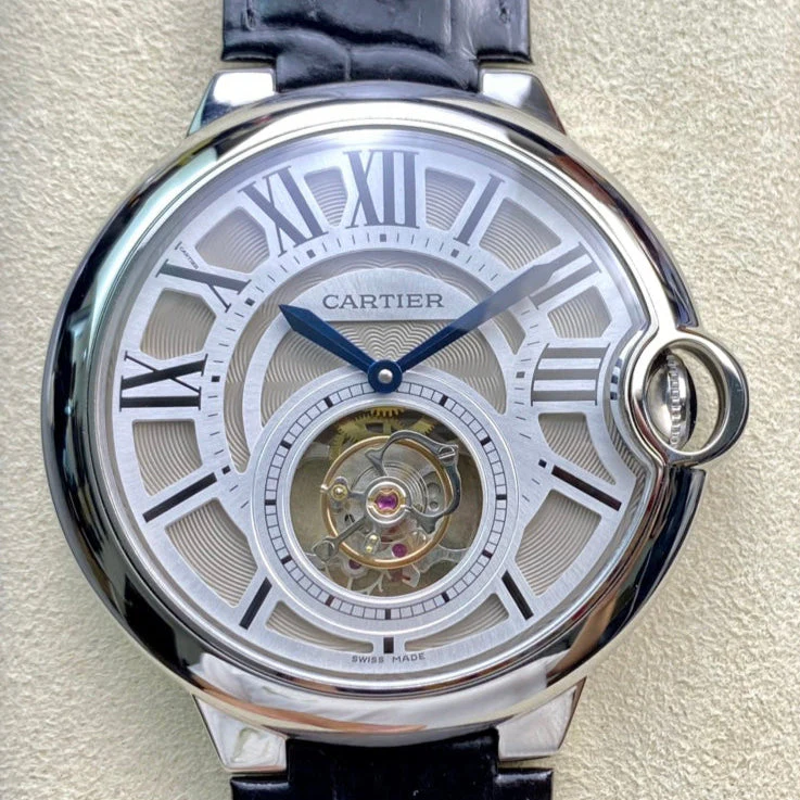 Cartier Watch Balloon 46mm Black Silver Tourbillon