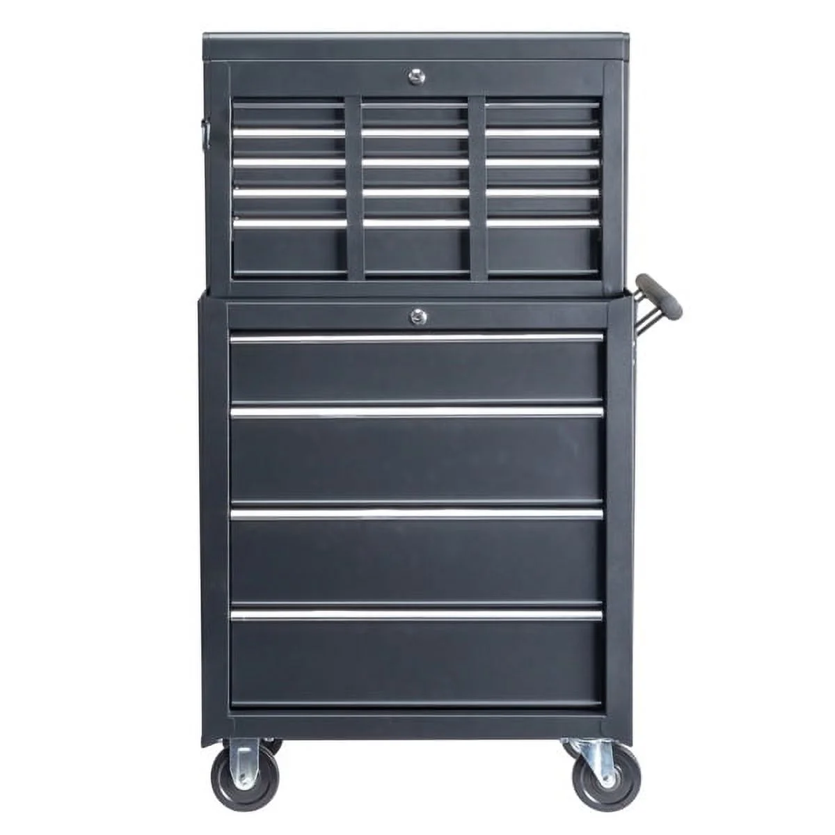 Heavy-Duty Steel Tool Box with 5 Drawers - 24" Black Rolling Tool Chest Cabinet for Garage & Workshop (Lockable, 150lb Capacity)