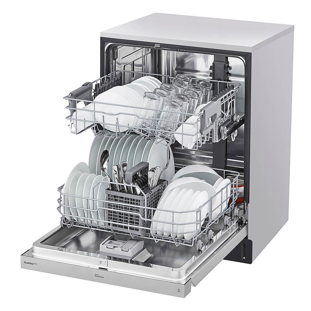 LG ADFD5448AT 24 inch 48dBA Stainless Front Control Dishwasher with QuadWash