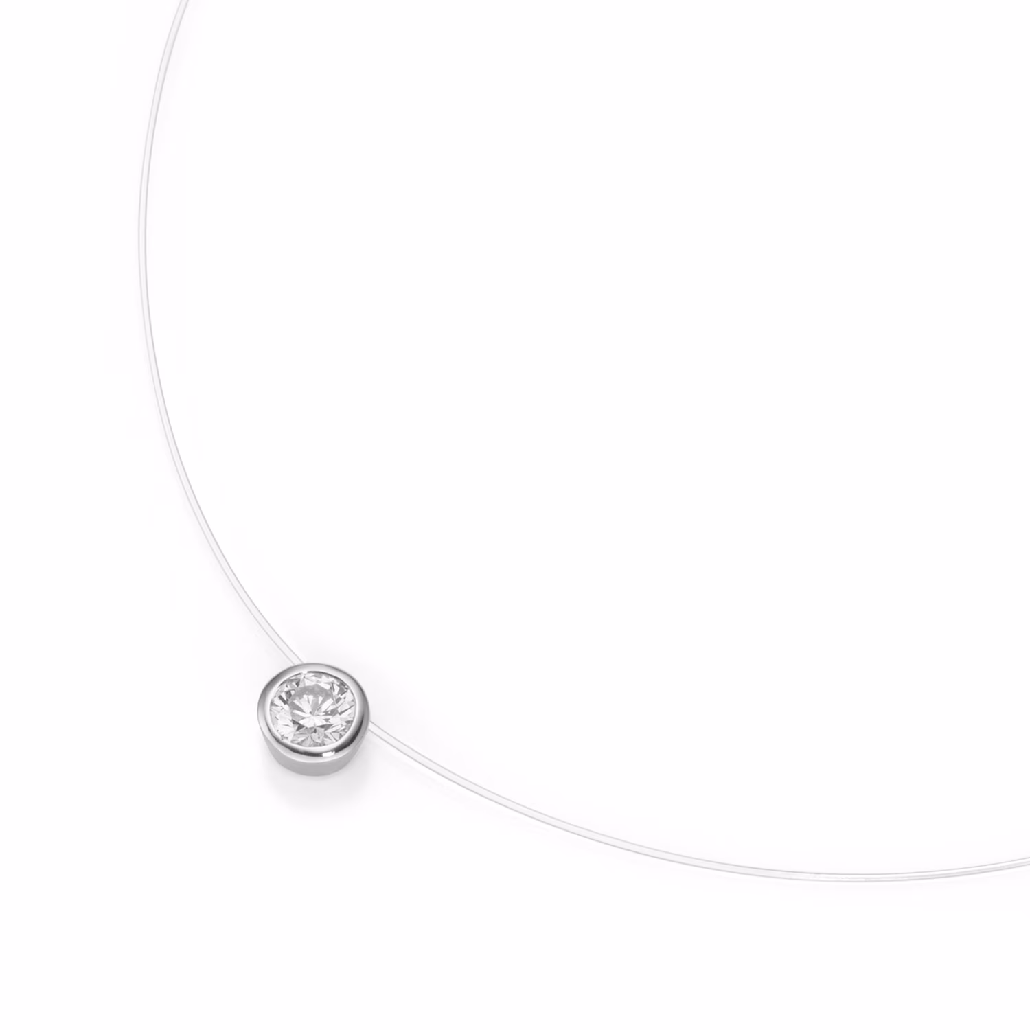 Collier schwebender Stein, Zirkonia, Silber 925