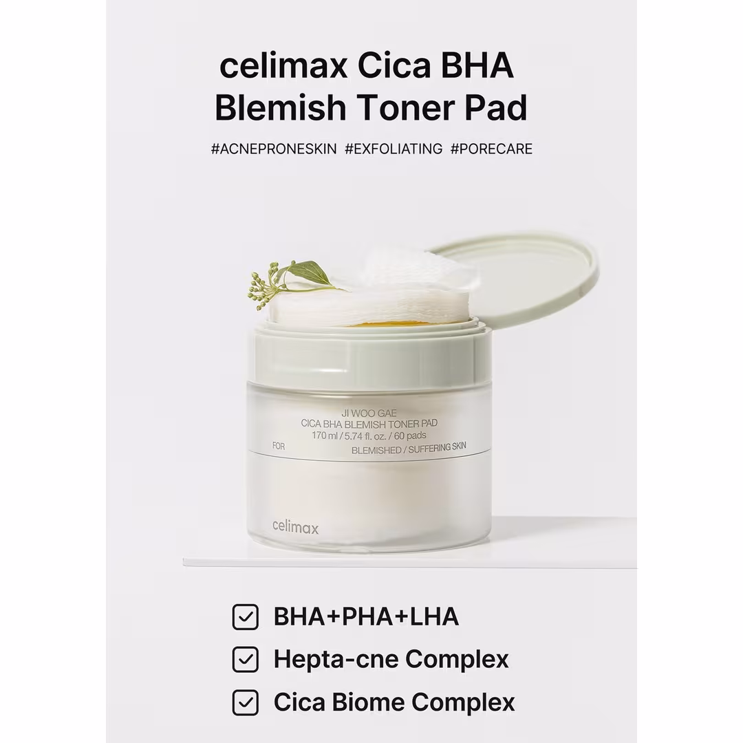 celimax  Jiwoogae Cica BHA Blemish Toner Pad