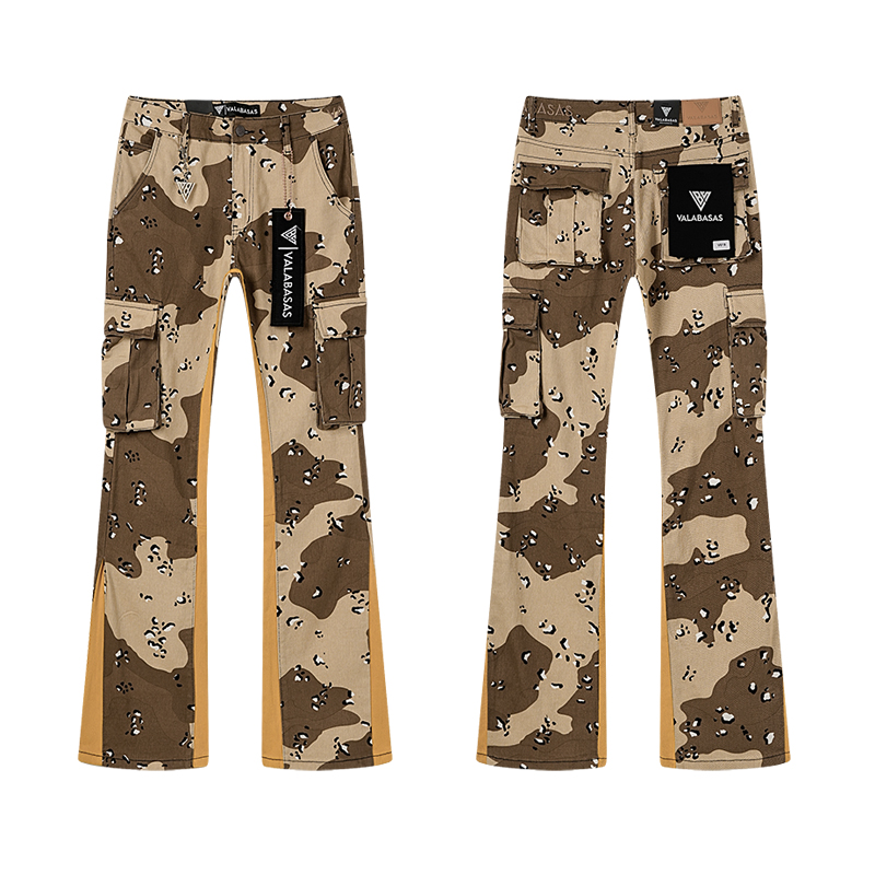 Valabasas hip-hop washed and distressed trendy micro-puffed micro-ruffled jeans