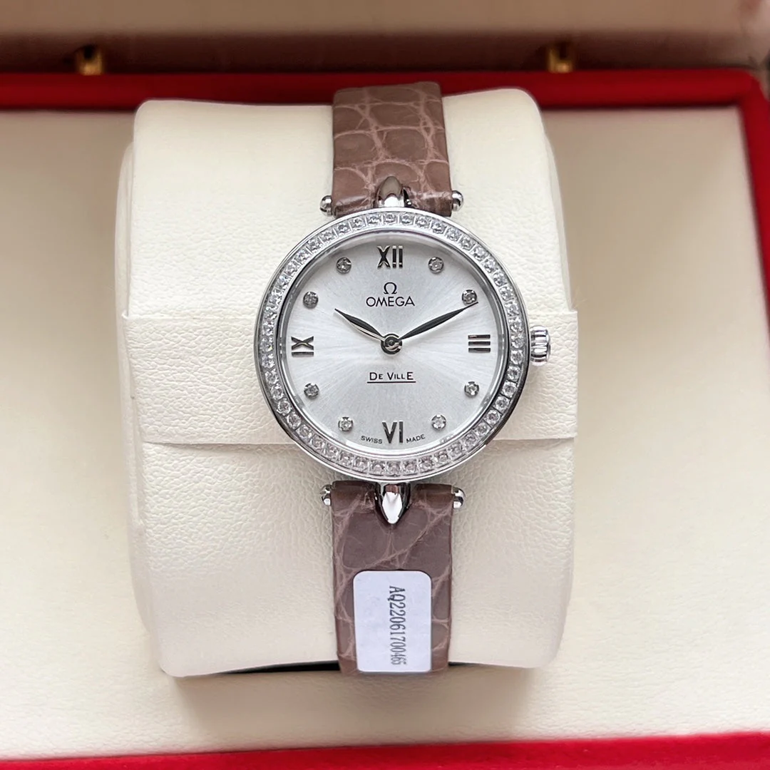 Omega Watch De Ville 27.4mm Silver Brown Leather