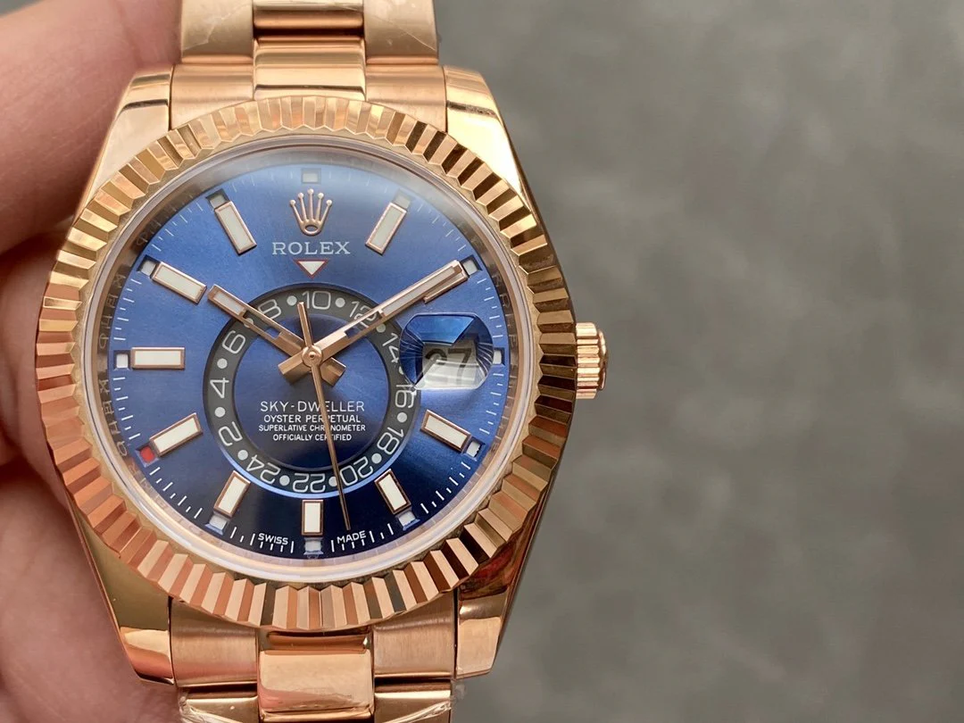 Rolex Watch SKY-DWELLER ROSE GOLD 42 BLUE DIAL