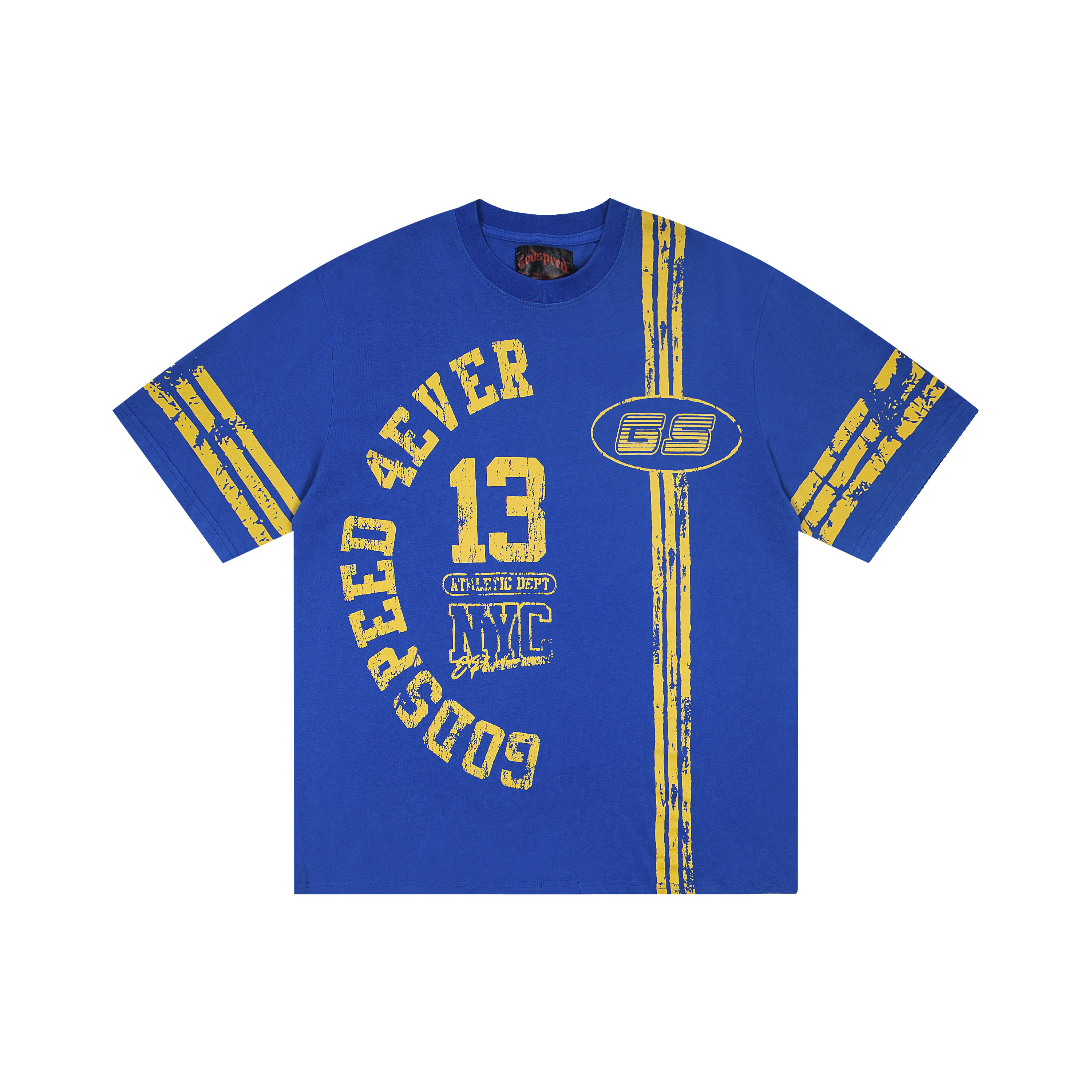 High-definition printed, washed, and spray-painted short-sleeved shirt