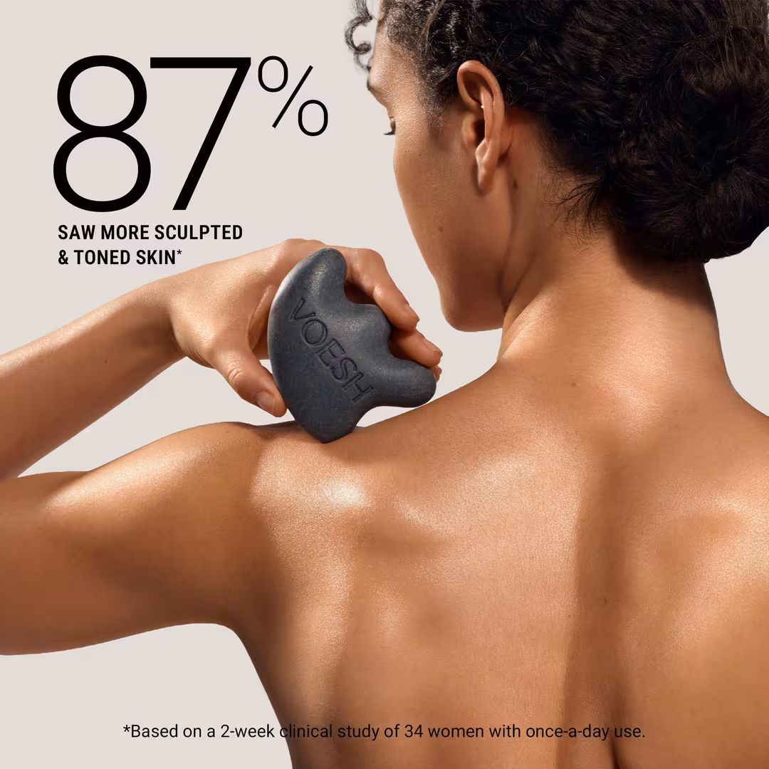 VOESH  Gua Sha Massage Body Cleansing Bar with Niacinamide and Charcoal
