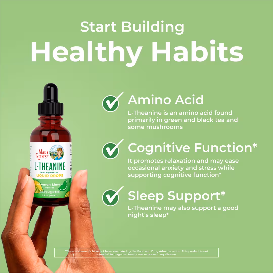 MaryRuth's  L-theanine Liquid Drops Lemon Lime