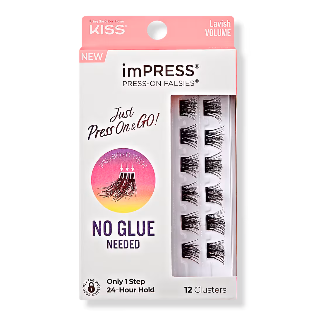 Kiss  Impress Falsies Pre-Glued Lash Clusters Minipack, Lavish Volume