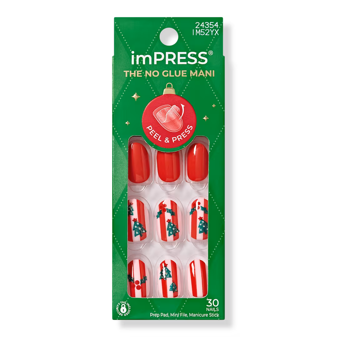 Kiss  Impress Design Short Oval Press On Nails, Spark