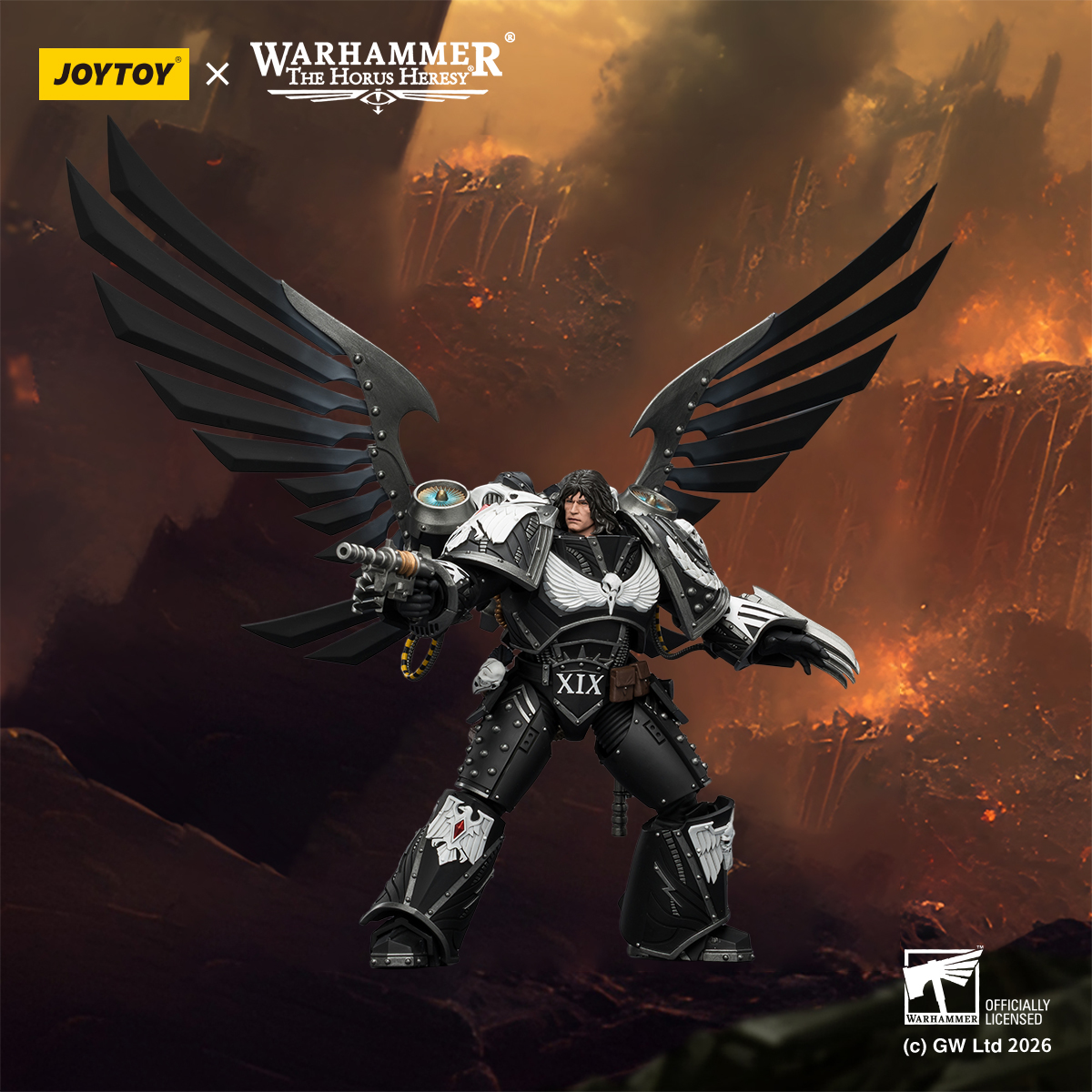 JOYTOY JT04179 Warhammer The Horus Heresy 1:18 Raven Guard Corvus Corax Primarch of the XIX Legion - JOYTOY WORLD