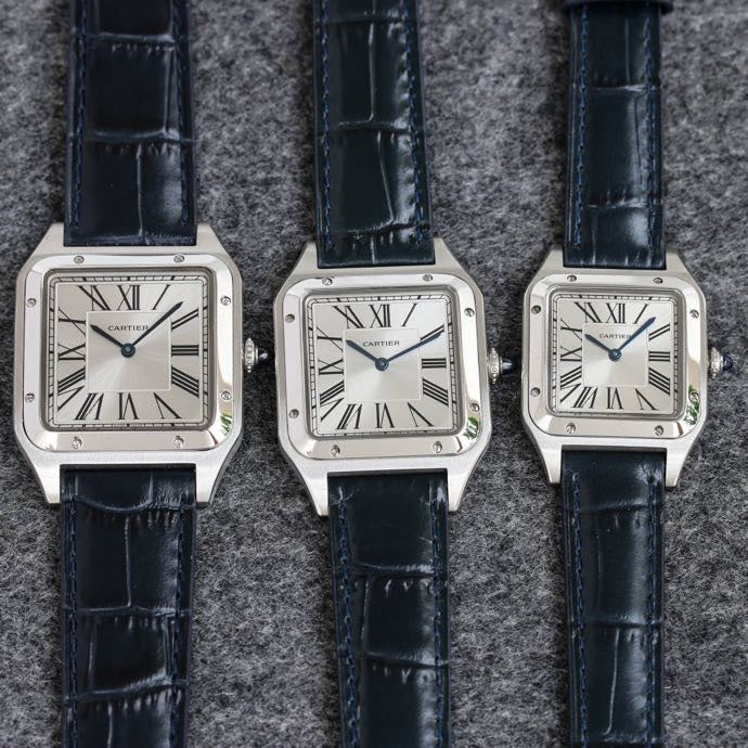 Cartier Watch SANTOS DUMONT LADY SILVER CASE CROCODILE STRAP