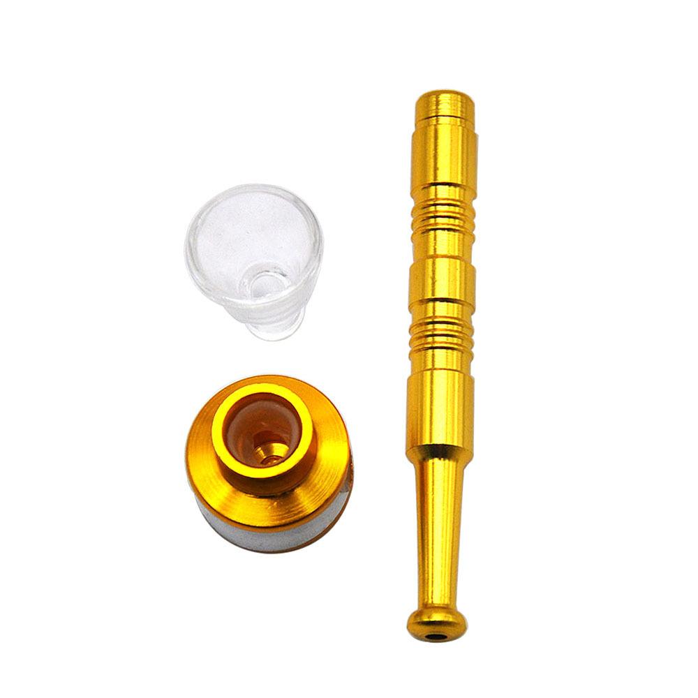 Thread Metal Pipe w/ Glass Weed Bowl