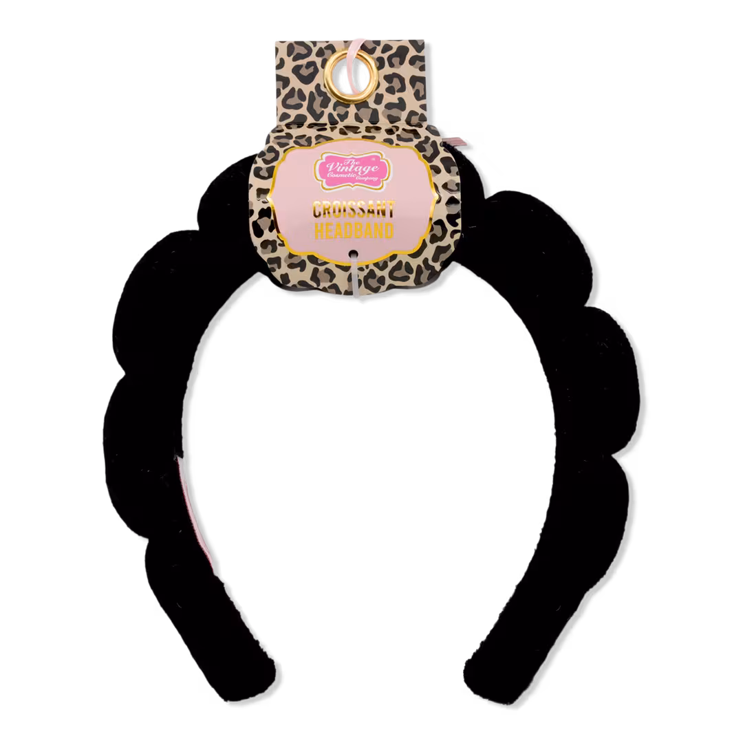 The Vintage Cosmetic Company  Padded Black Velour Spa Headband